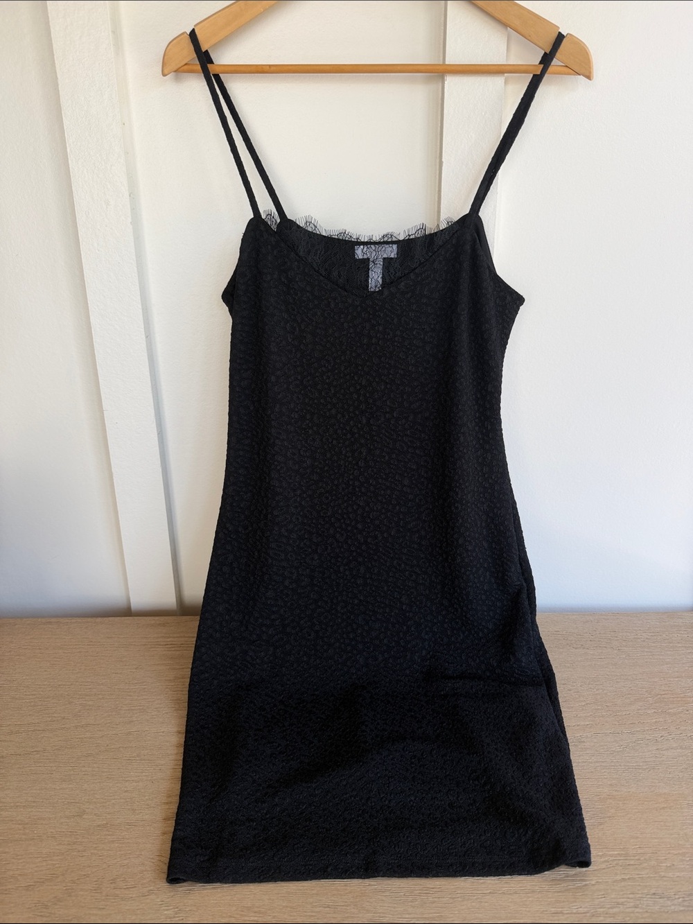 Leith Black Spaghetti Strap Mini Dress
